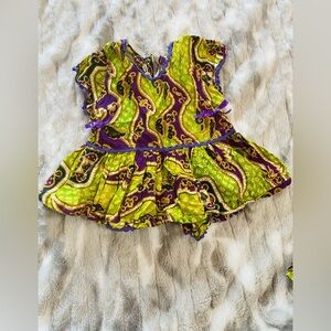 Vibrant Green and Purple Kids Dress